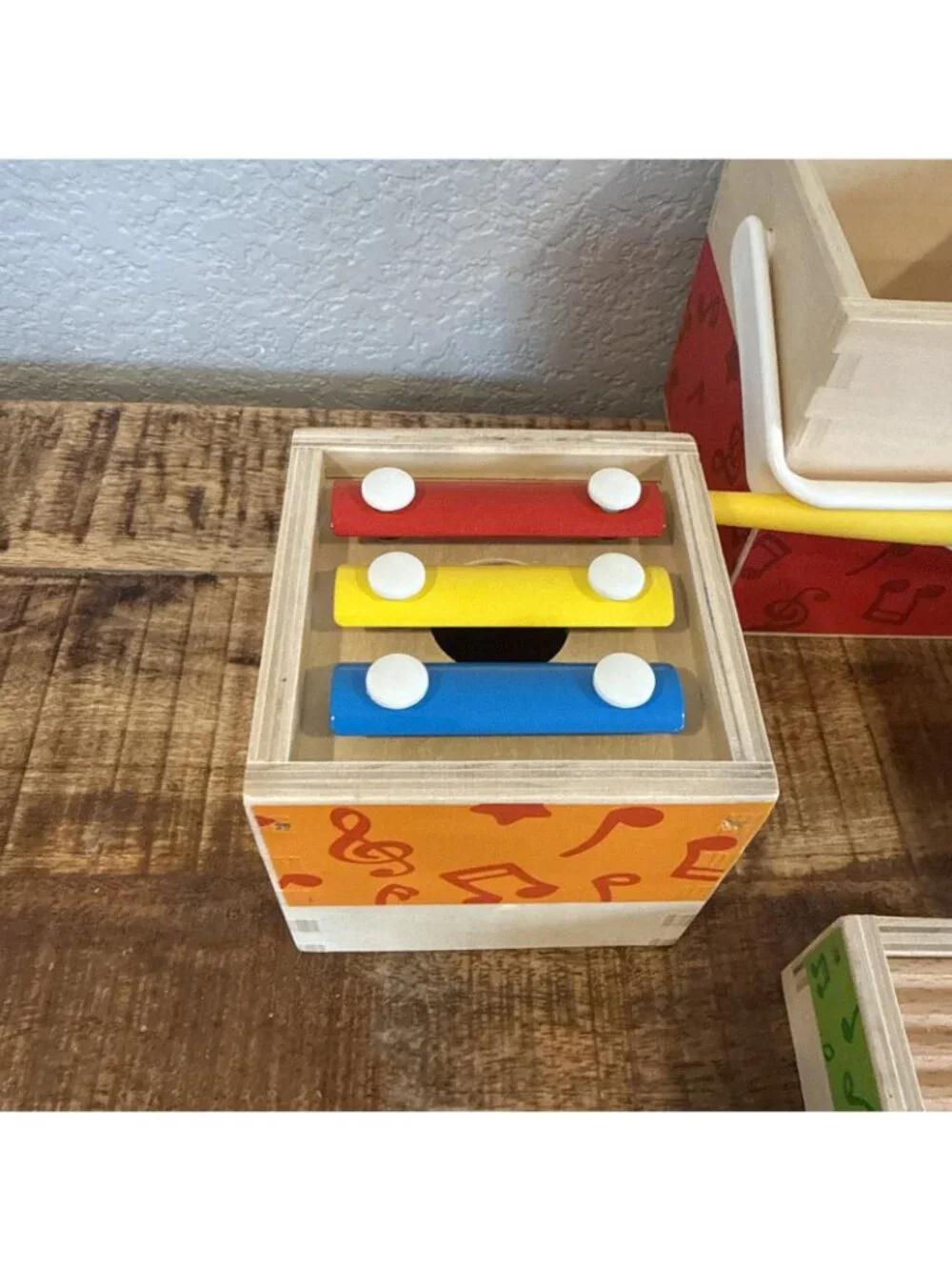 Hape Wooden Musical Stacking Cubes Kids Toddler Instrument Set 5-Piece Lot